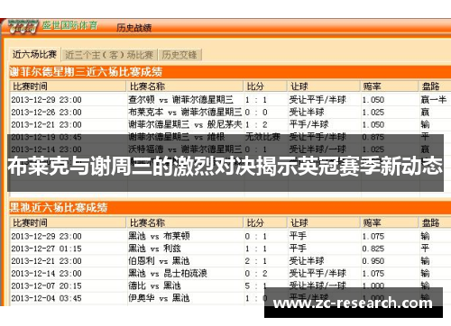 布莱克与谢周三的激烈对决揭示英冠赛季新动态